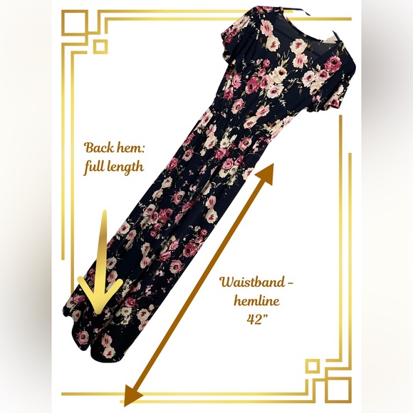 Deep V-Neck Floral Print High Low Dress - Picture 5 of 5